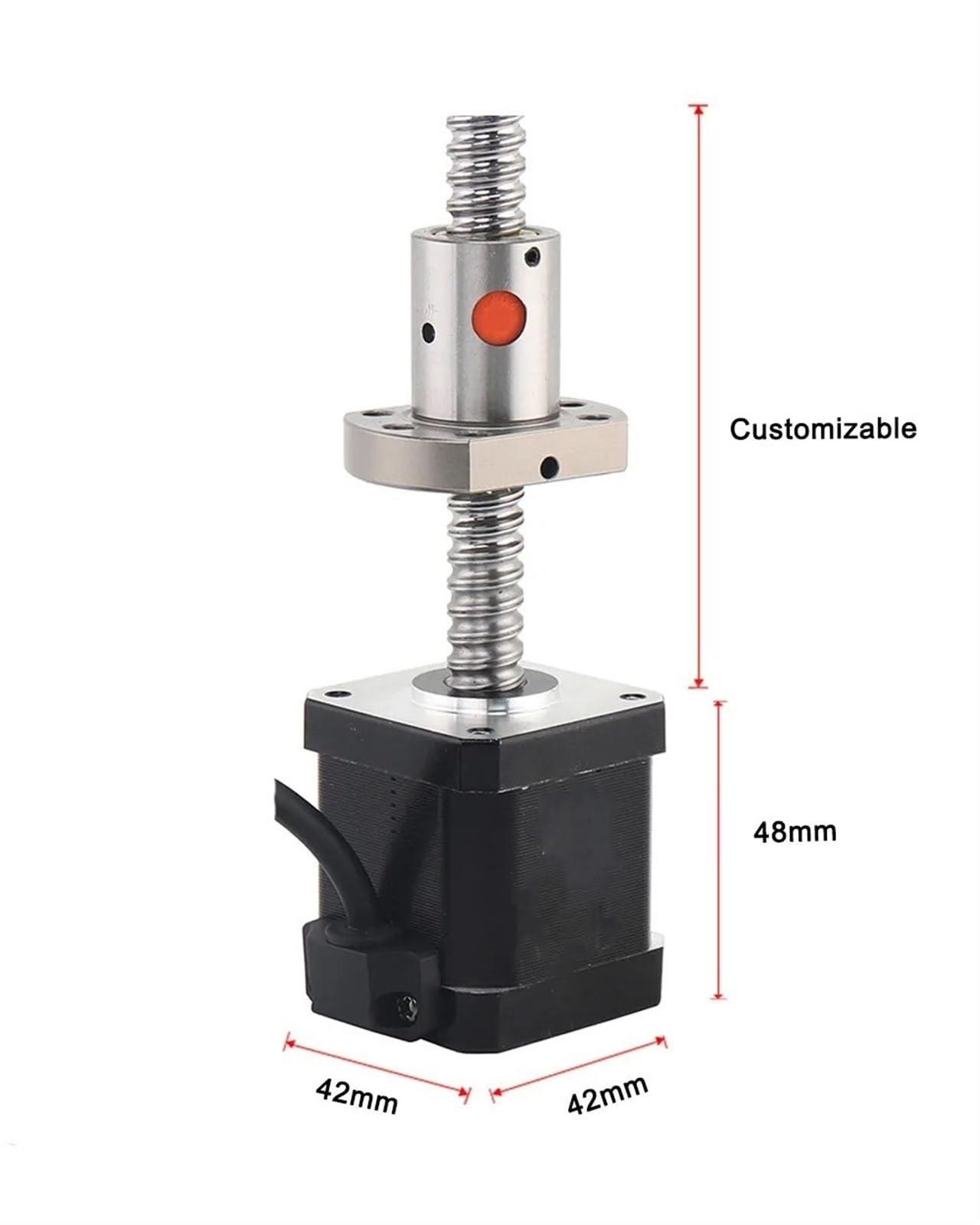 Controlador Motor paso a paso Nema 17 de husillo de bolas SFU1204 de 3 piezas, 1,8 A, 52 N.cm, motor paso a paso de 1,8 grados, motor paso a paso lineal de 4 cables y 2 fases Máquina CNC(200mm)