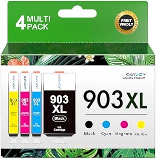 CATJOY 903XL Ink Cartridges Replacement for HP 903xl Ink Cartridges Multipack for HP Officejet Pro 6970 6960 Officejet Pro 6950 6960 All-in-One Inkjet Printer (Black, Cyan, Magenta, Yellow4-Pack)