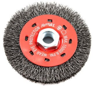 Forney 4 in. Crimped Wire Wheel Brush Metal 15000 rpm 1 pc.