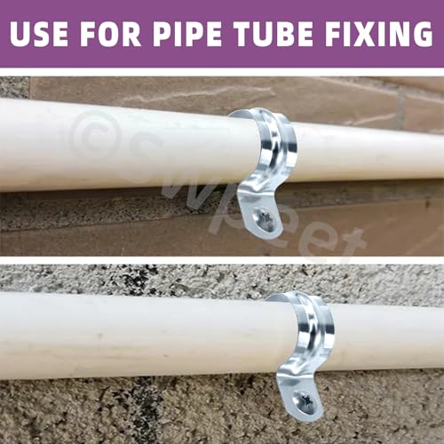 Swpeet Zinc Plated Steel EMT Pipe Straps with 1 Hole for EMT Conduit or Pipe Fixing ﻿ (1\-25mm) 30Pcs 1\(25mm) Verzinkt Ein Loch EMT Rohrgurt Kit, Rohrgurte U Halterung Rohrgurt Rohrschelle