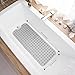 TEESHLY Bathtub Mats for Shower Tub, Extra Long Non-Slip 39 x 16 Inch Bath Mat with Drain Holes and Suction Cups, BathMat for Bathroom with Machine Washable (Clear Grey)