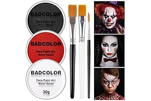Premium Non-Toxic, Water-Based Halloween Face Paint Kit For Kids And Adults
