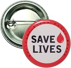 Blood donation pinback buttons - National blood donor month, save lives - small, 1.25 inch buttons - pack of 12 pins