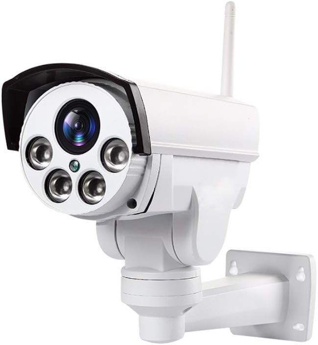 Outdoor PTZ 2.4G WiFi Security Camera Wireless Bullet Surveillance Camera HD 1080P Pan/Tilt 5X Optical Zoom 165ft Night Vision One-Way Audio IP66 Weatherproof Motion Detection & E-Mail (White)