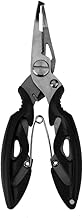 SKA Imported Fishing Plier Scissor Braid Line Lure Cutter Hook Remover Split Ring Tackle Black