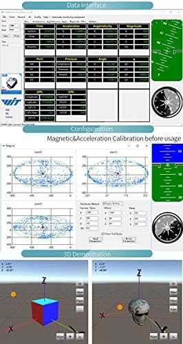 9-Axis Inclinometer ModuleWT901 High-Accuracy Acceleration+Gyroscope+Angle (XY 0.05° Accuracy)+Electronic Compass with Kalman Filtering, MPU9250 200Hz AHRS IMU for PC/Android/Arduino
