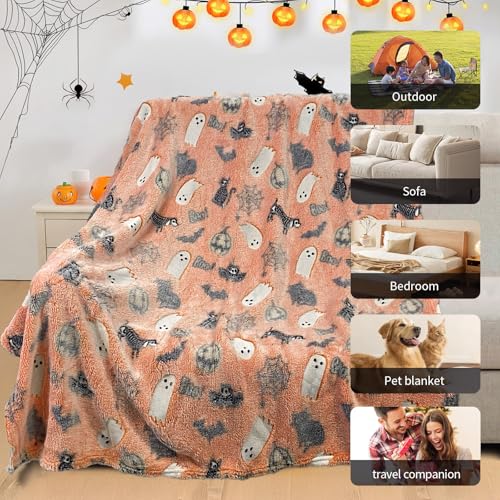 Cute Halloween Blankets for Kids, for Kids/Teens/Women/Men, Halloween Blankets and Throws for Adults, Spooky Blanket for Boy/Girls/Toddler, Fall Throw Blanket for Couch 40"x 60"