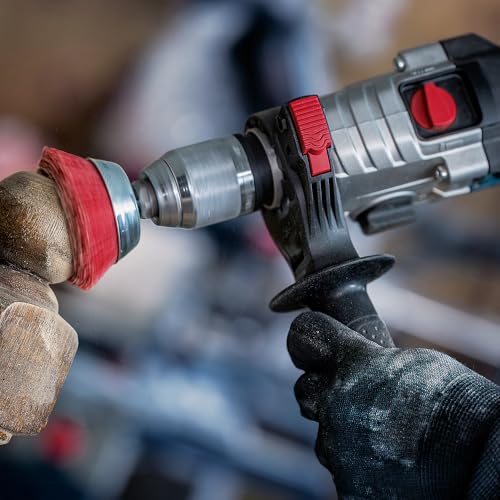 Bosch 1x PRO Brass-Coated Steel Longlife Topfbürste, gewellter Draht für 6‑mm-Zylinderschaft und Bohrer (für Stahl, Edelstahl, Ø 50 mm, Professional Zubehör Bohrmaschine/Schrauber)