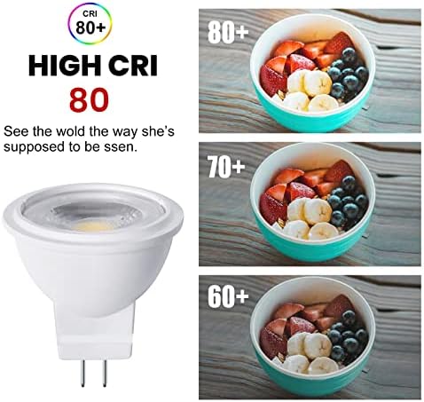 DoRight 12V MR11 GU4 LED Bulbs, 3W AC/DC 12V G4/GU4.0 Bi-Pin Base Spotlights 35MM MR11 LED Spot Lamp 25W Halogen Equivalent Warm White 3000K for Landscape, Recessed, Track Lighting (6-Pack)