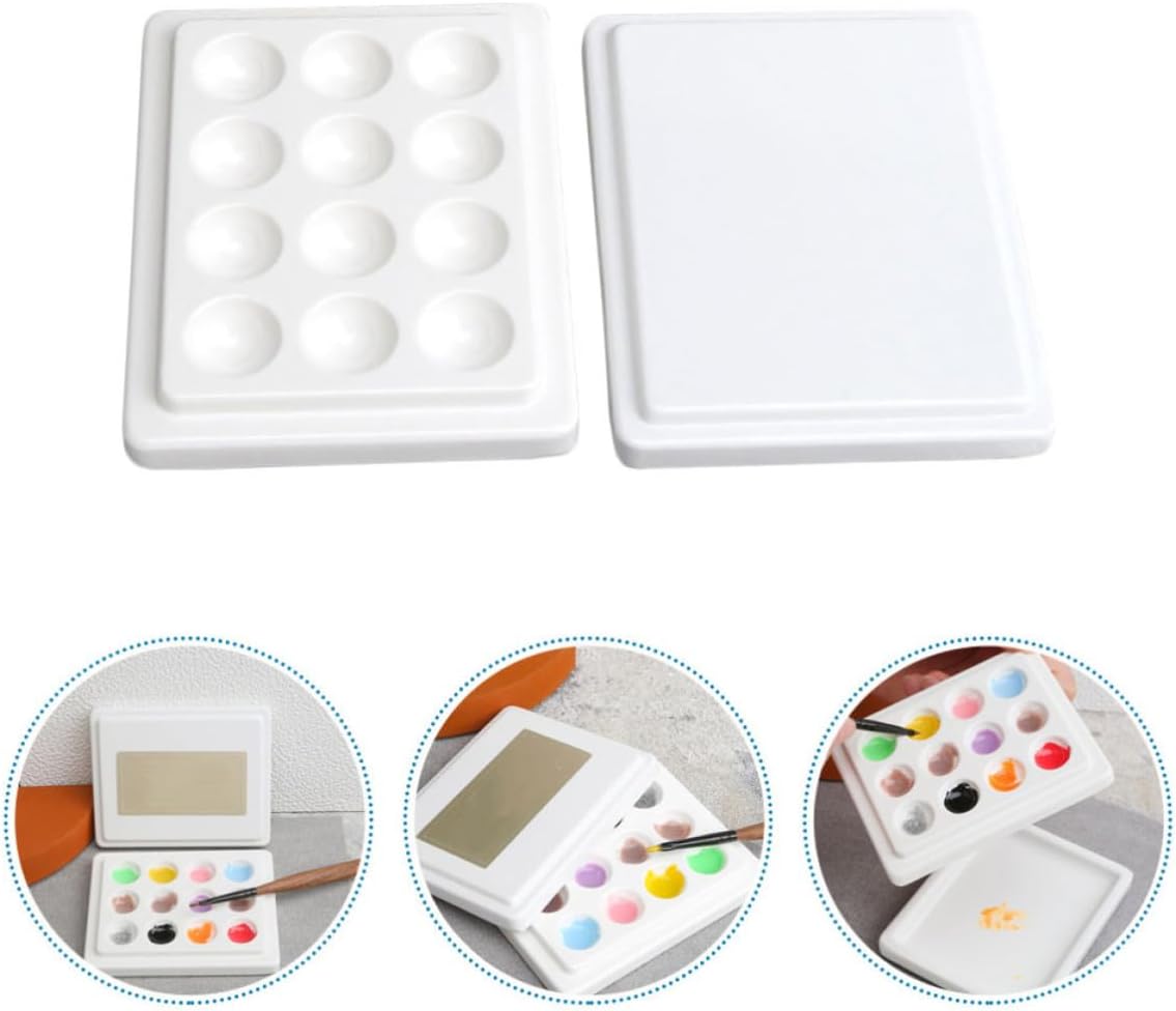 White Ceramic Manicure Display Plate for Nail Art Mixing and Photography