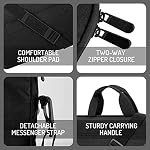 15.6-16 Inch Laptop Sleeve Shoulder Bag Waterproof Notebook Chromebook Computer Carrying Case Compatible with 15.6 inch Acer Asus Dell HP Thinkpad, Black