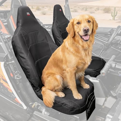 KEMIMOTO 2024+ XP 1000 Seat Covers with Pocket, Compatible with Polaris RZR XP 1000/ XP 4 1000 2024 2025 2026 1680D Oxford Fabric Neoprene Water-Resistant UTV Seat Accessories 2 Pack