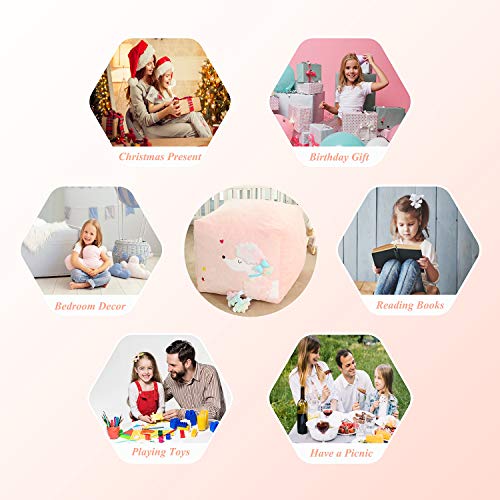 Kids Bean Bag Chairs Pink, Poodle Toy Organizers And Storage For Girls Bedroom, Velvet Fabric Super Soft Extra Large Cover Only #TOP4