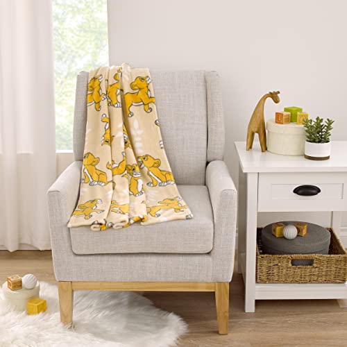 Disney Lion King Tan, Beige And White Simba Super Soft Baby Blanket #TOP6
