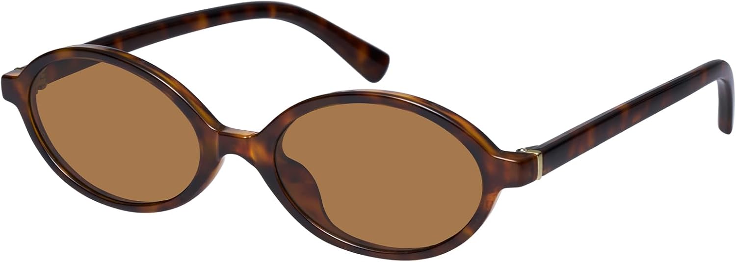 mosanana Small Trendy Oval Sunglasses for Women Narrow Tiny Skinny 90s Retro Style MS52477