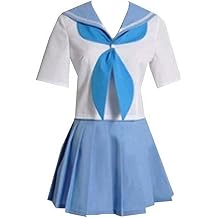 Poetic Walk Anime Womens Uniform Blue Dress Bow Suit Cosplay Costume Sailor Dress Custom