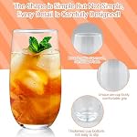 12 Verres à haute boule de cristal Pcs, 16 oz Verres à boire, Ensembles de verre de grande taille, Verres d'eau, Gobelets en verre Mojito, Verrerie à barres et Ensemble de verre à cocktail à boissons mixtes, Tumblers en verre Collins