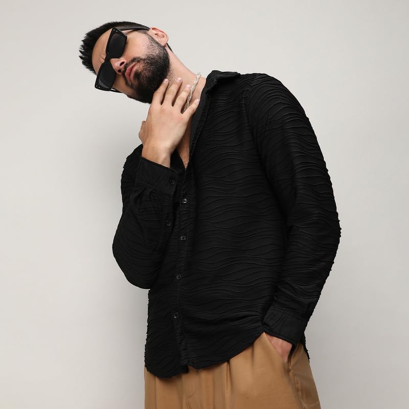 Image of CAHOOT Men's Shirt for Casual Wear | Spread Collar | Short Sleeve | Regular Fit | Button Closure | Shirt Crafted with Comfort Fit for Casual Wear
