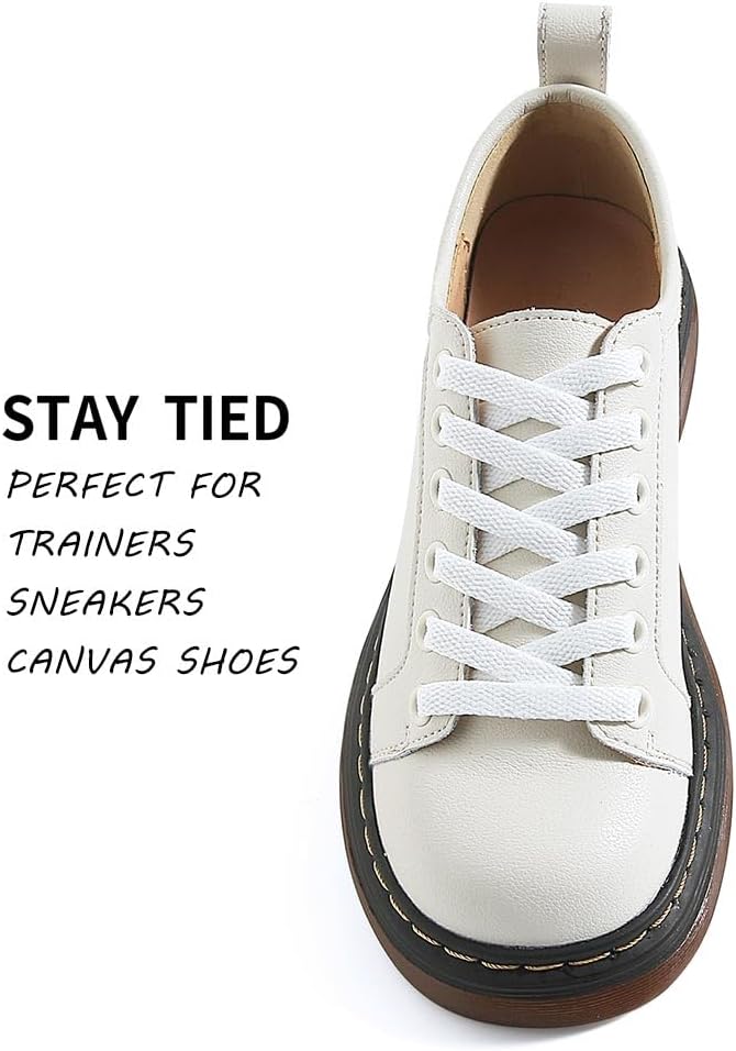 VSUDO Lacets Chaussures Plats pour Baskets, Lacets Plats pour Sneakers - Économiques, 8mm - Mise en situation et utilisation