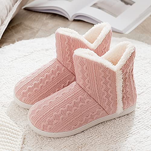 Women's Men's Warm Winter Bootie Slipper Plush Furry Cozy Lined House Shoes Knit Memory Foam Slippers Indoor Outdoor Anti-Skid Rubber Sole2