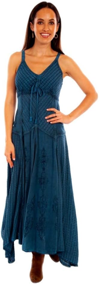 Scully Ivory Spaghetti Strap Womens Long Dress HC63
