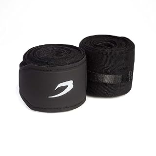 BOXRAW Professional Hand Wraps | Boxing MMA Adults Elasticated Bandages with Rubberised Straps & Free Carry Case - Amazon product rated Grade B