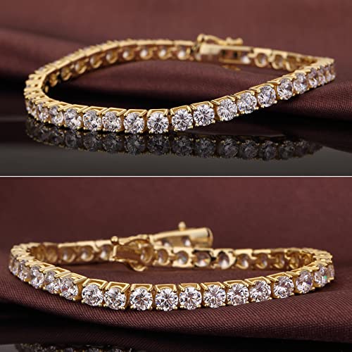 Tennis Bracelet Silver Cz Tennis Bracelets For Women Dainty Sterling Silver Cubic Zirconia Tennis Bracelet Gold Tennis Bracelets For Women Men Tennis Bracelet White Gold 4Mm Tennis Bracelet 6.0Inch #TOP6