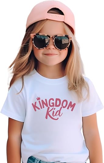 Kingdom Kid Toddler Christian Shirt For Kids, Jesus Christian T-shirts Toddler Girl or Boy Christian Clothes, Christian Gifts For Kids, Bible Verse Faith Based T-Shirt, Graphic Christian Baby Bodysuit
