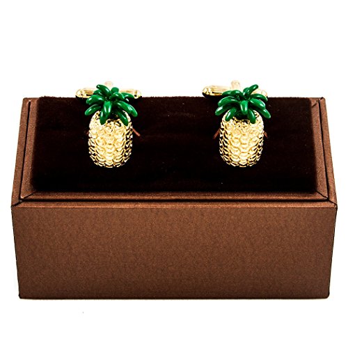 Mrcuff Pineapple Hawaii Fruit Cook Chef Pair Cufflinks In A Presentation Gift Box & Polishing Cloth #TOP1
