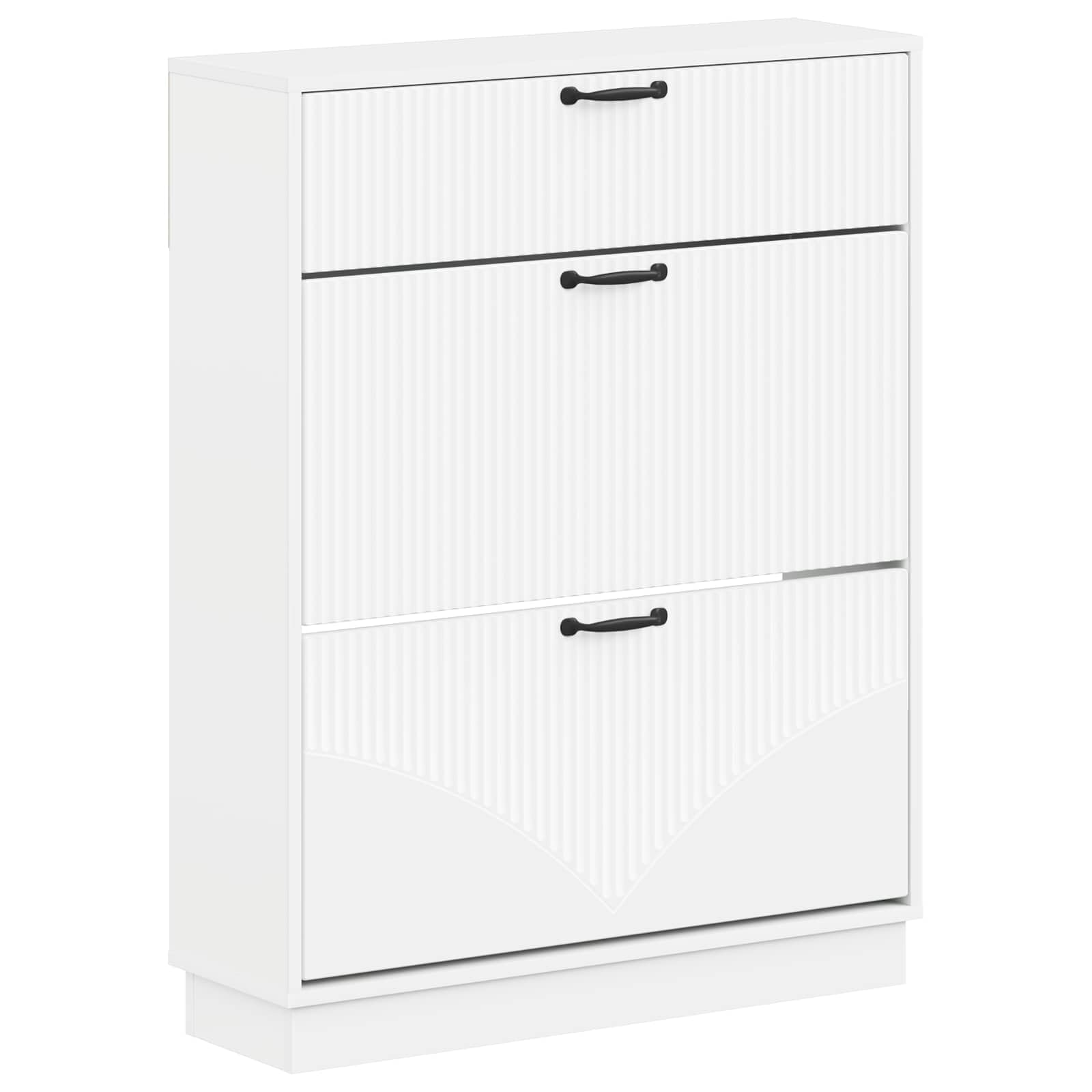 Armoire à Chaussures HOORN 78x24x100 cm Bois Composite Blanc
