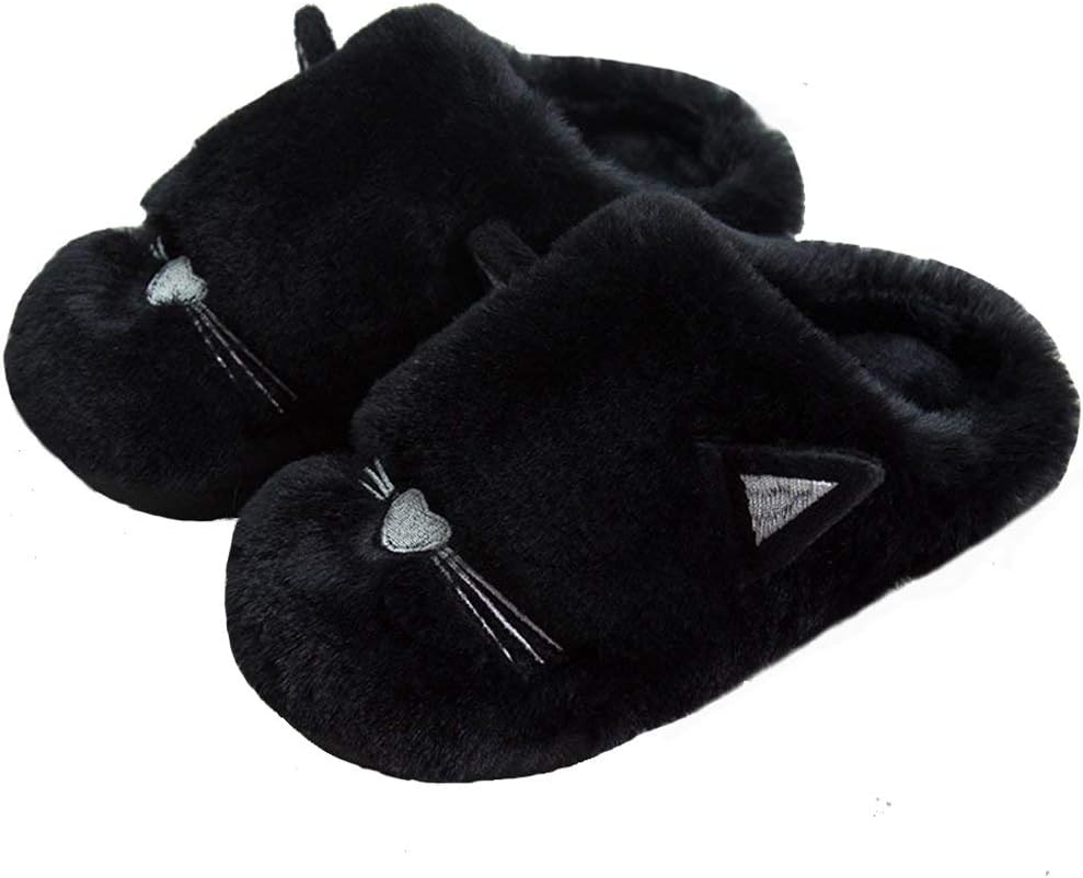 Boys Girls Warm Slippers Kids Family Cute Cat Household Anti-Slip Indoor Home Slippers