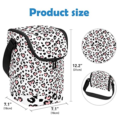 Bolsa de almuerzo reutilizable térmica e impermeable con diseño infantil de leopardo 4