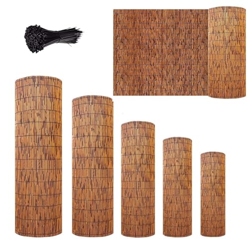 Bliajkswyr Estera De Mimbre Privacidad Natural Rollo De Caña De Bambú para Valla 30 50 80 100 120 150 180 200 300 500 800 1000cm Valla De Madera para Jardín Exterior Valla De Bambú Privacidad