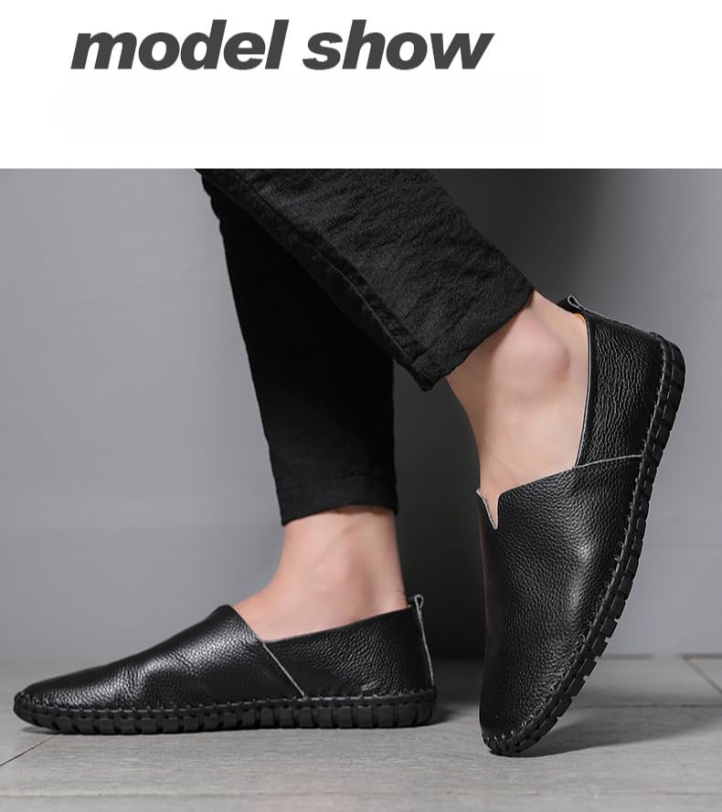 Men's Genuine Leather Loafers Slip-On Casual Dress Shoes,Soft Breathable Handcrafted Driving Shoes for Daily Wear3