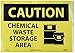 NMC C432PB OSHA Sign, Legend "CAUTION - CHEMICAL WASTE STORAGE AREA" with Graphic, 14" Length x 10" Height, Pressure Sensitive Adhesive Vinyl, Black on Yellow