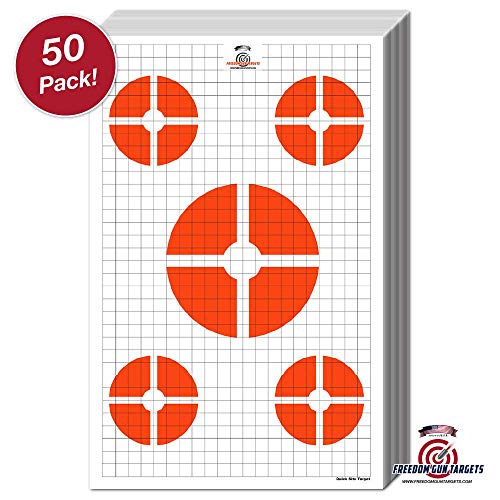 Freedom Gun Targets 23X35 Rifle Sighting & Training Target Red Circles (50) #TOP2