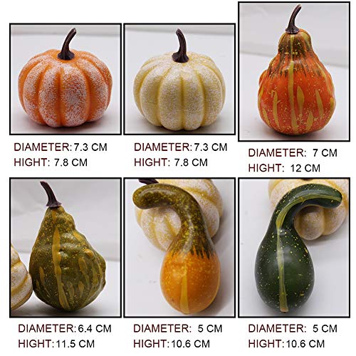 Yofit 12 Pcs Thanksgiving Decorations Artificial Pumpkins, Fake Mini Pumpkins, Lifelike Simulation Foam Pumpkins Sets, Fall Decorations For Home Kitchen Table Indoor Outdoor Friendsgiving (Colour) #TOP3