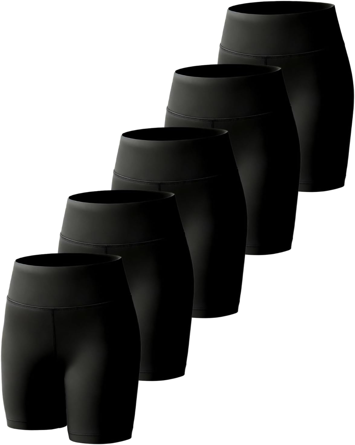 5 Pack Girls 4'' Athletic Bike Shorts, High Waisted Running Workout Yoga Volleyball Shorts for Kids Teen