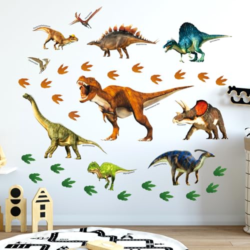 DECOWALL DS8-2012 Dinosaur Wall Stickers Wall Decals Peel and Stick Removable Wall Stickers for Kids Nursery Bedroom Living Room d?cor