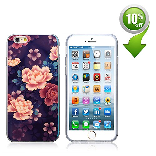 Johncase [Floral Print Series] Soft TPU Ultra Slim Shock Absorption Bumper Anti-Scratch & Fingerprint & Oil Stain case for iphone 6 6s with screen protector & Capacitance pen