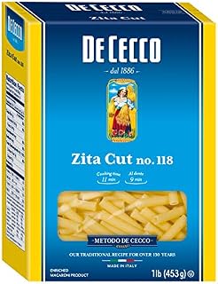 De Cecco Semolina Pasta, Zita Cut No.118, 1 Pound (Pack of 5)