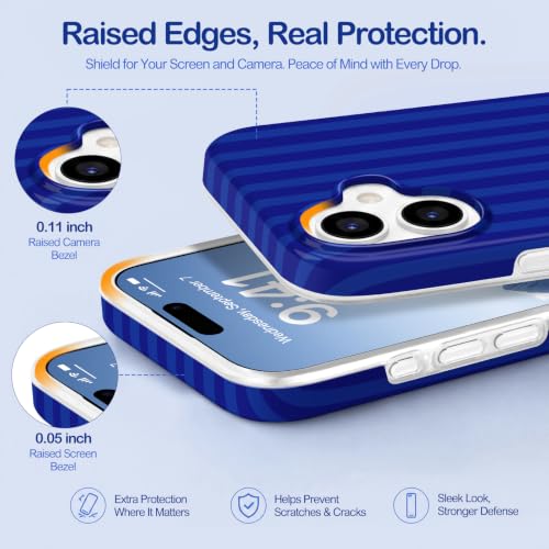 Aurorastar for iPhone 16 Cute Klein Blue Striped Soft Phone Case by Aurorastar - Used condition - Image 4