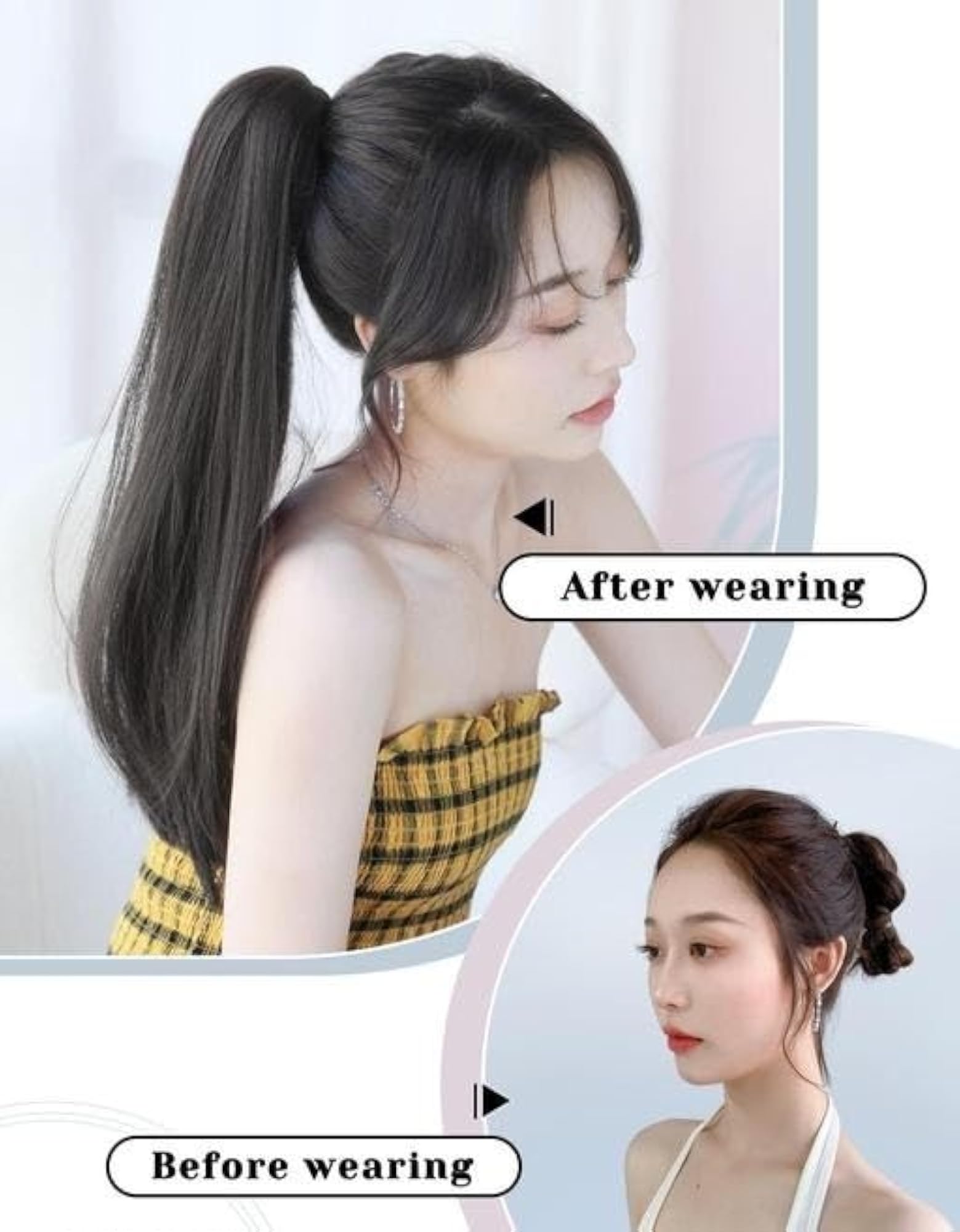 Black ABS Plastic Hair Claw Clip for Women, Strong Grip