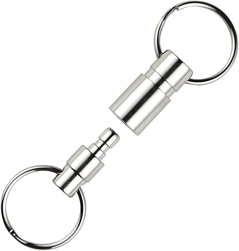 Miniatura 3 de MDSK Llavero plateado fácil de desmontar con doble resorte dividido cadena separada (paquete de 3), 3.0 in L, 3 PAQUETES