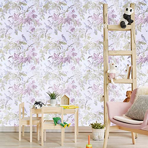 Arthome Leaf Bird Paper, 17''X393'' Self Adhesive Wallpaper Waterproof Gloss Pvc Vinyl, Oil Proof,Marble Wallpaper, Grey Vinyl Paper For Furniture Cover Surface,Countertop,Kitchen,Shelf Liner #TOP4