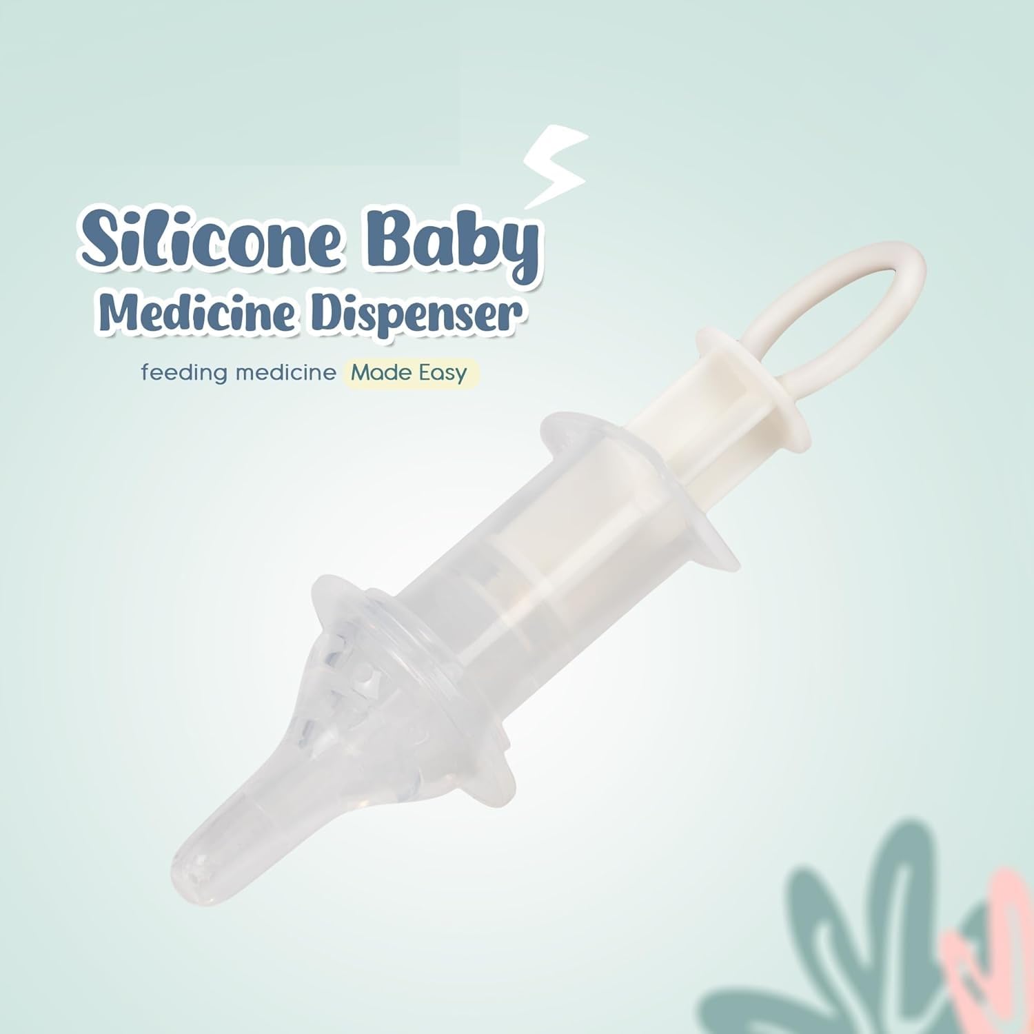 TOYIQ Silicone Baby Medicine Dispenser & Dropper – BPA-Free 20ML Feeder for Newborns, Infants and Toddlers with Protective Case (White) 1