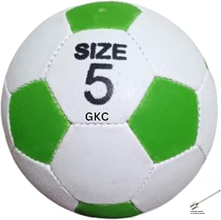GKC Hand Stitched Green-White Size 5 Football with 2 Needle for Kids and Adult Price In India