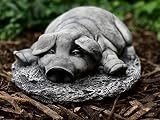 Figura de cerdito durmiente Adorno de cerdito de cemento Decoración de animales en reposo Escultura de animales de jardín Piedra lindo cerdo estatua de cerdo de hormigón Regalo único Estatua de cerdo