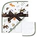 Hudson Baby Print Woven Hooded Towel and Washcloth, Woodland, One Size
