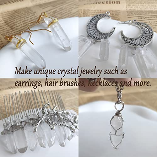 DUQGUHO Clear Quartz Crystals Points Bulk Healing Crystal Stones Irregular Shape Raw Quartz Points Crystal Wand for Jewelry Making Polishing Cabbing Reiki Energy Balance 0.4-1.18\" 0.22 lb
